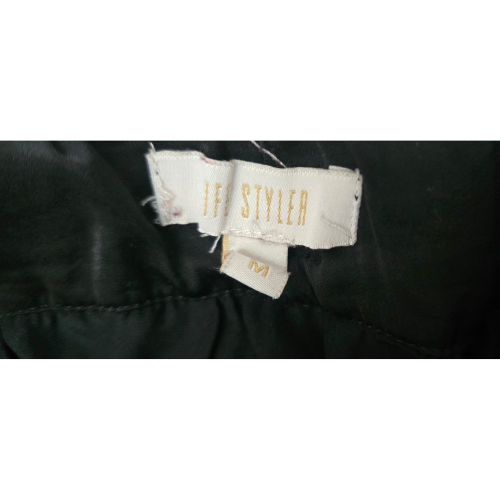Life‎ Styler Black Pleated Midi Skirt Elastic Waist Satin Sheen Womens Size M - Picture 3 of 6